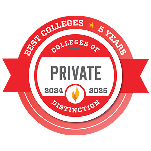 Best Colleges. Five Years. Private Colleges of Distinction 2024 to 2025.